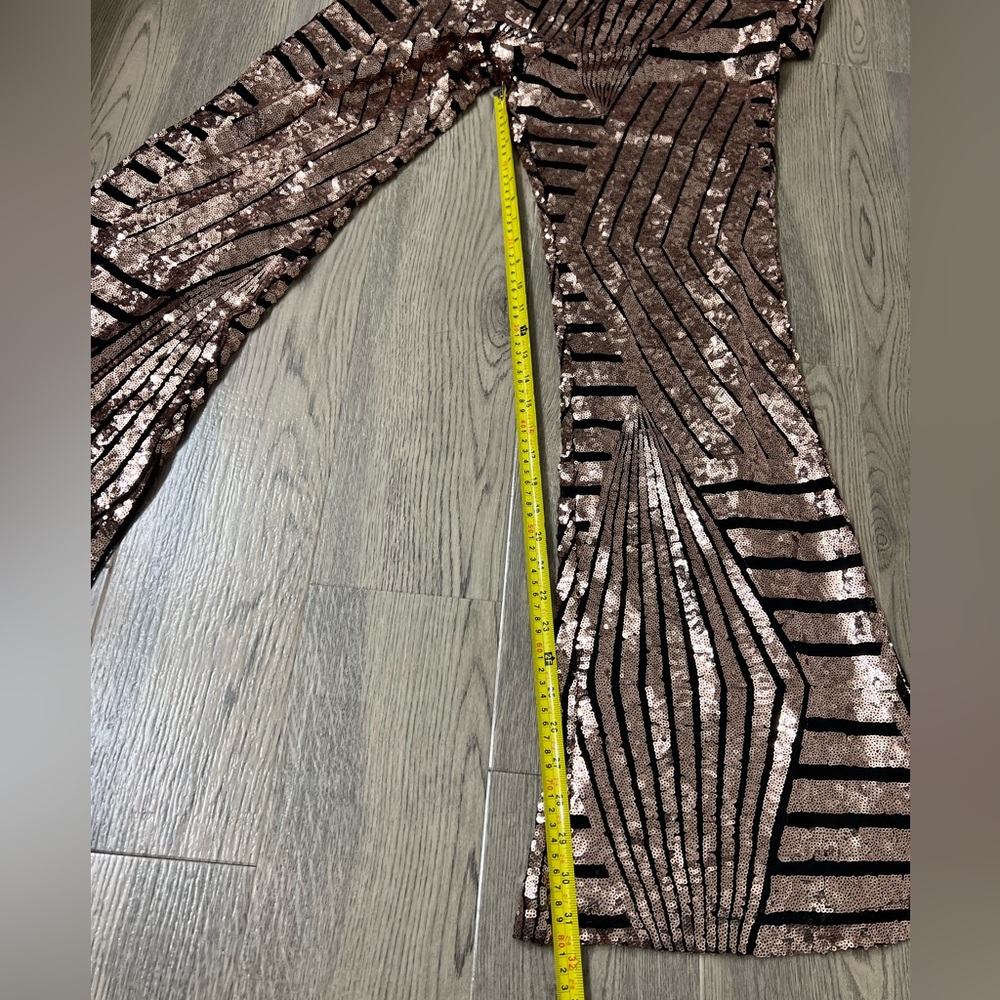 Gold and Black flare Pants - Picture 7 of 10